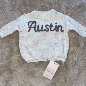 Kids Sweater - White with Multicolor Accents